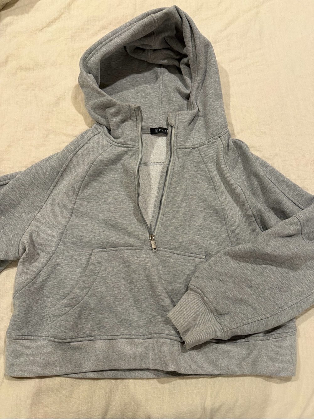 Men's Gray Half-Zip Hoodie Sweater